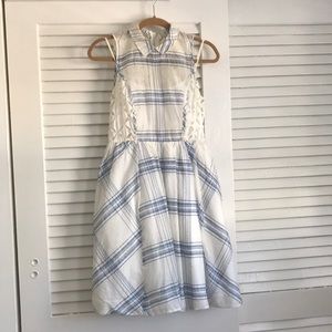 Blue and White collared dress